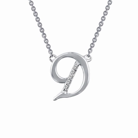Classic Duo Letter D Pendant Necklace