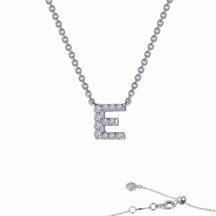 Artistic Flair Soft color Letter E Pendant Necklace