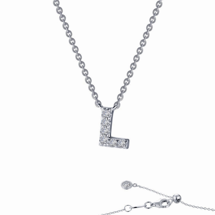 Letter L Pendant Necklace Contemporary Design