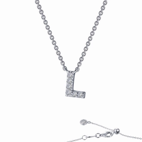 Letter L Pendant Necklace Contemporary Design