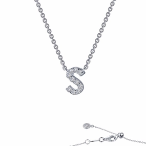 Letter S Pendant Necklace Evening Mood Style Statement