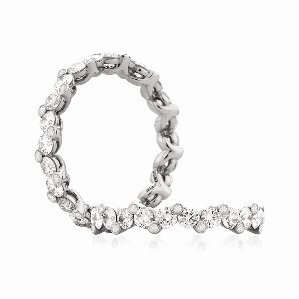 A. Jaffe Metropolitan Eternity Diamond Wedding Band in White Gold Modern Object Sturdy Jewelry