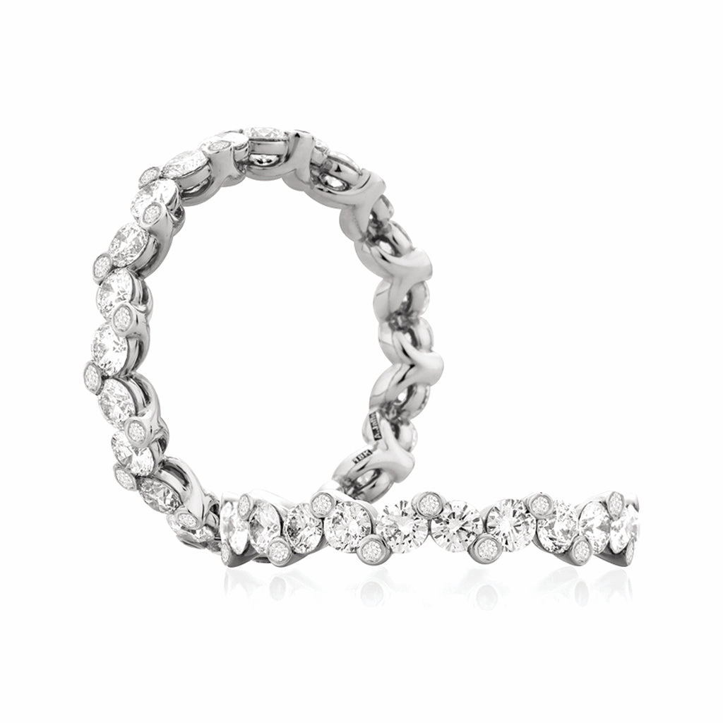 Subtle Shine Sentimental Value A. Jaffe Metropolitan Eternity Diamond Wedding Band in White Gold