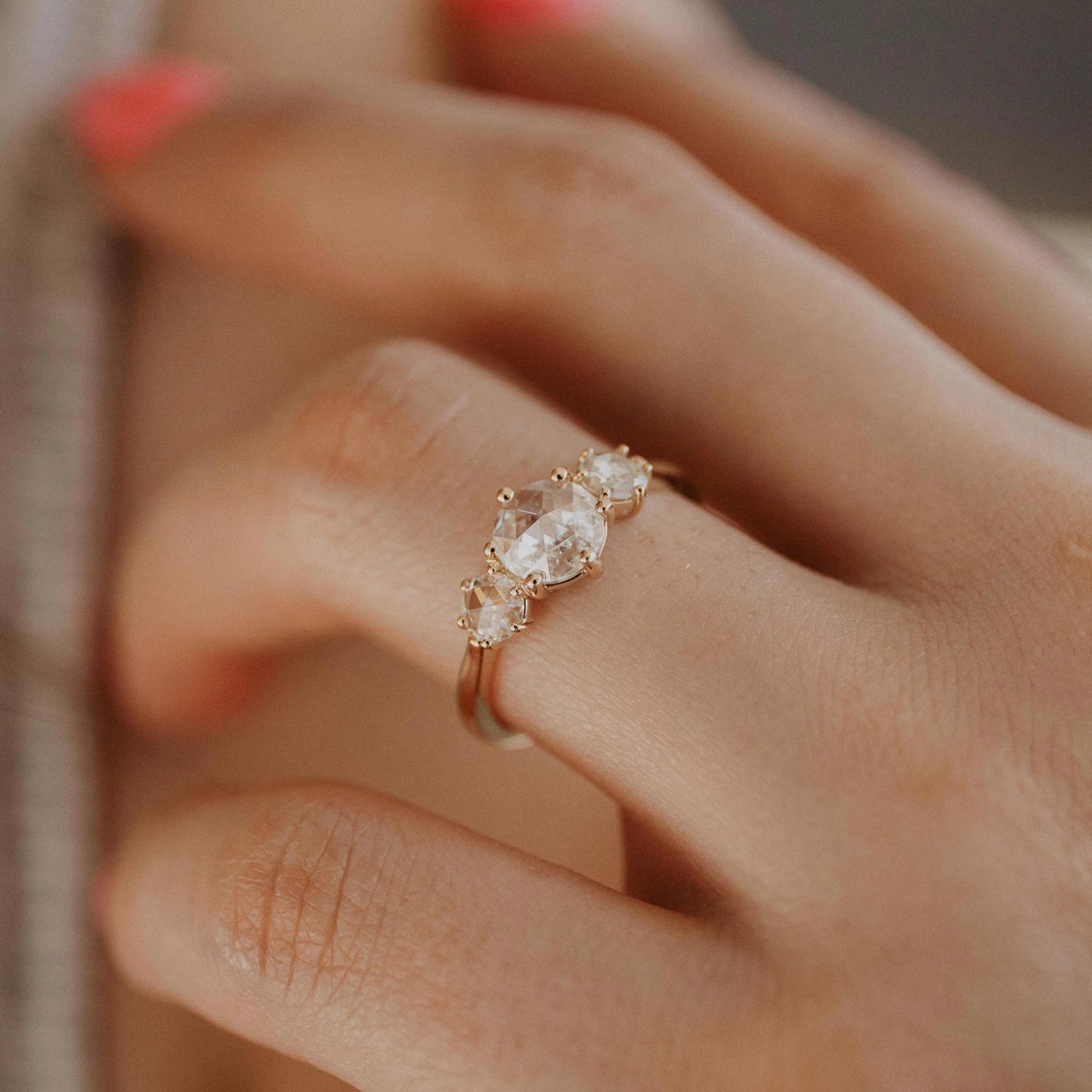 Lily Ring - Moissanite Etched Design