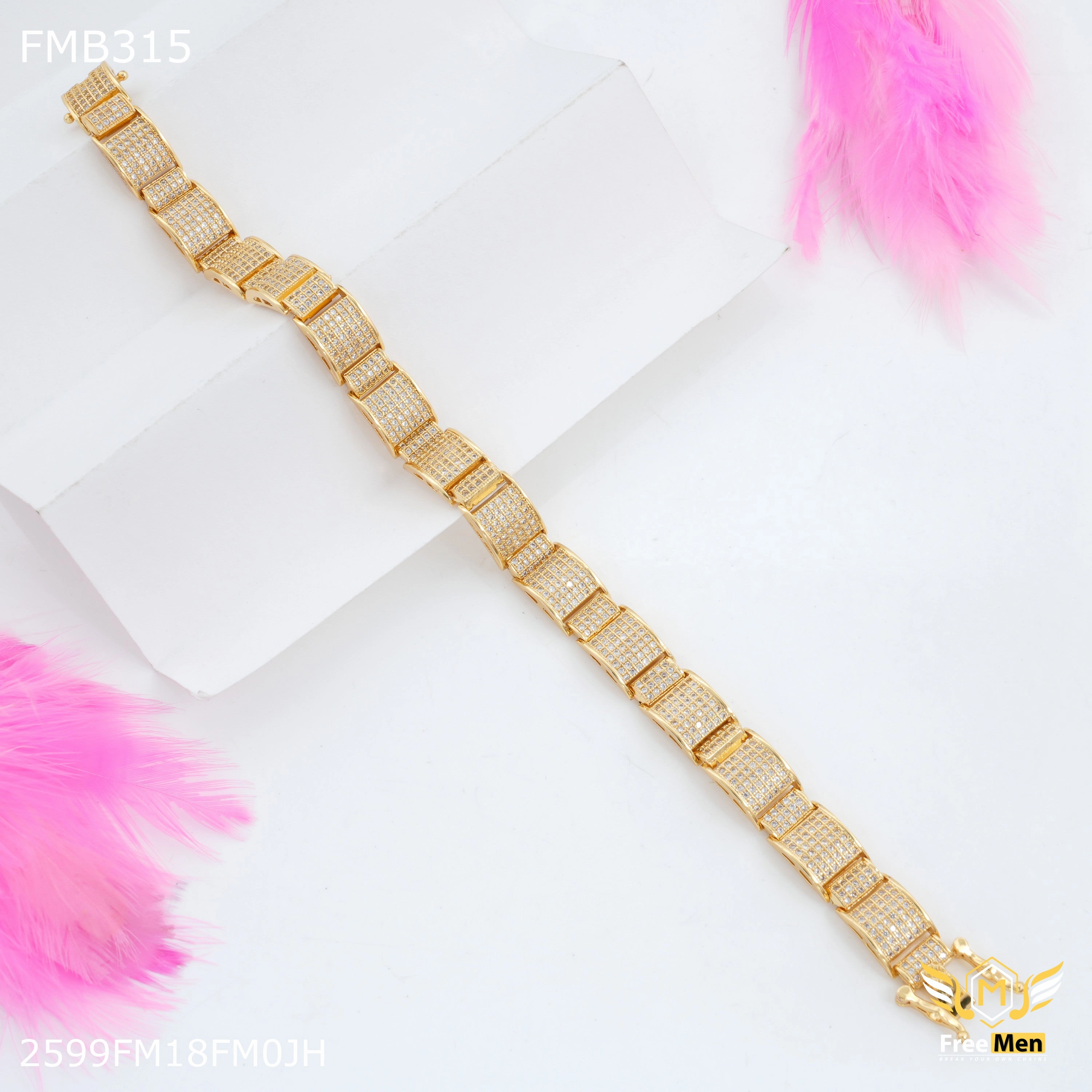 Highlight Edge Freemen Small AD Box Bracelet For Men - FMB315