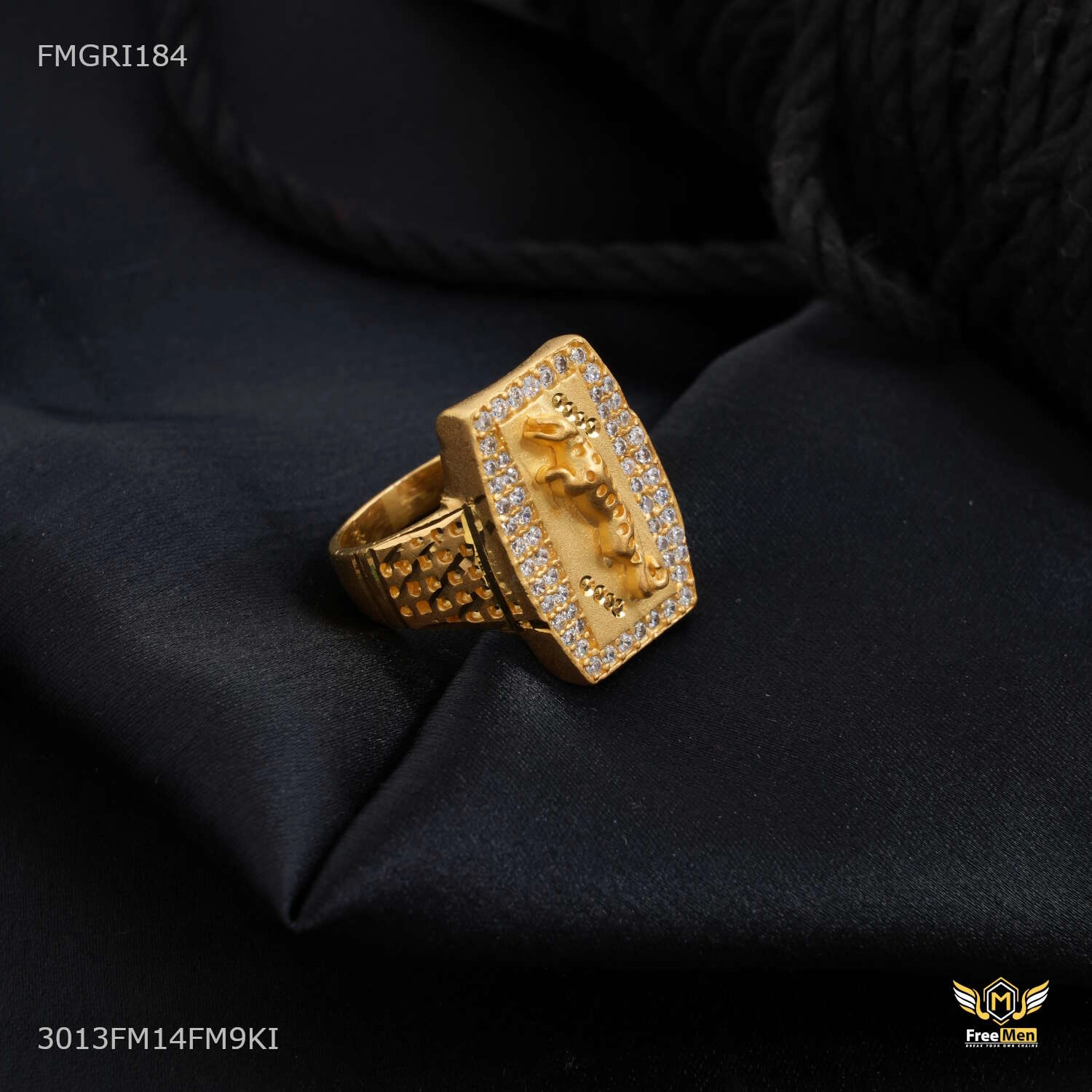 Long Jaugar AD Gold plated ring design for men - FMGRI184 Weekend Light Charming Treasures