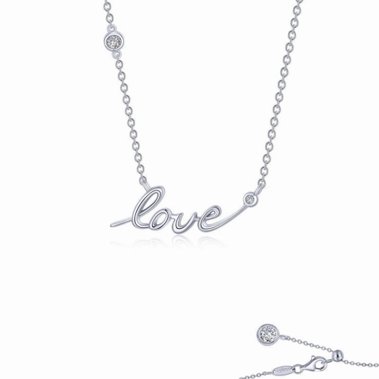 Pastel Look Chic Sparkle Love Word Necklace