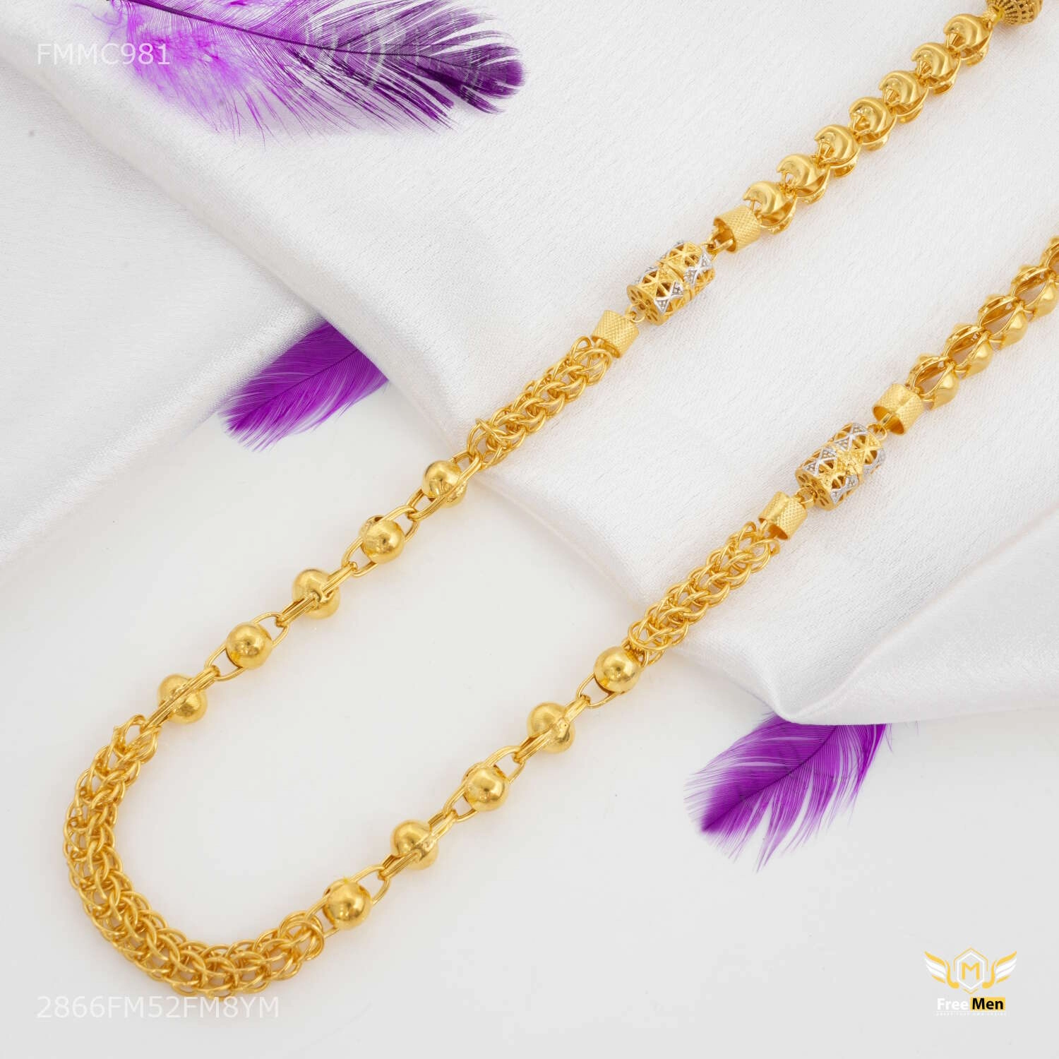 Designer Mix indo chain gold plated Chain - FMGC981 Dazzling Accent