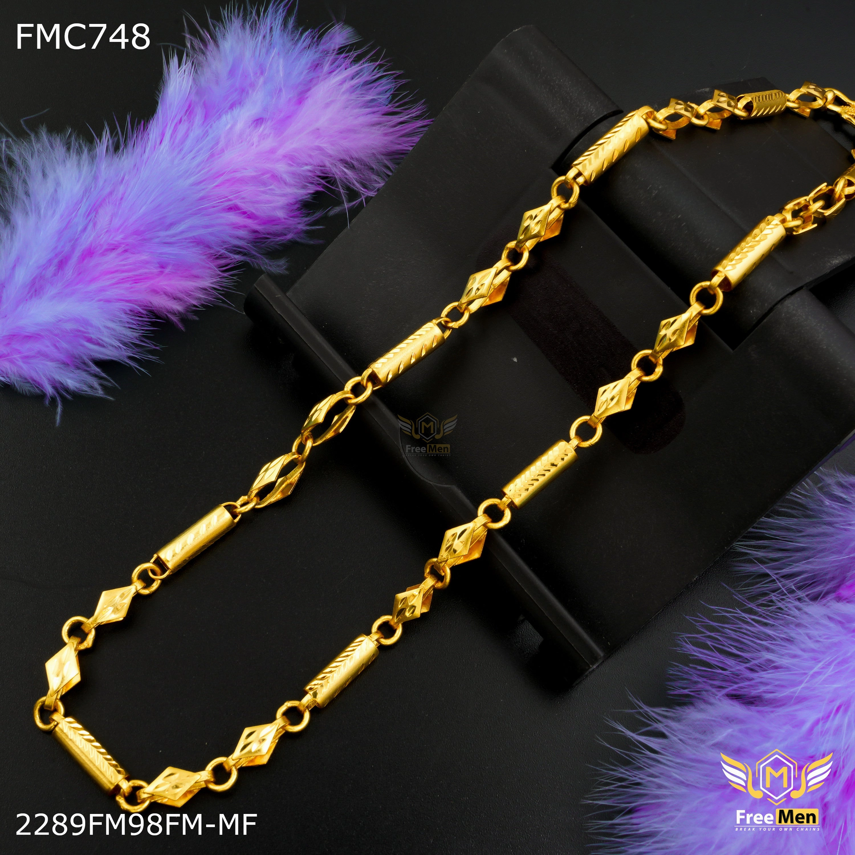 Chic Choice Freemen Dimond cut with Pipe Golden Chain for Man - FMC748