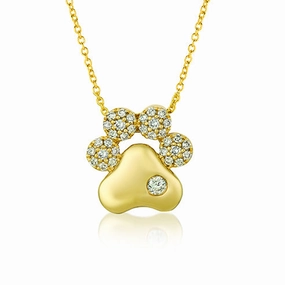Le Vian Creme Brulee? Paw Print Pendant Gleaming Feature Formal Accessory