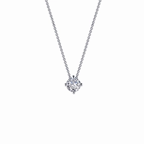 Lafonn 0.65ctw Round Solitaire Necklace Premium Edge