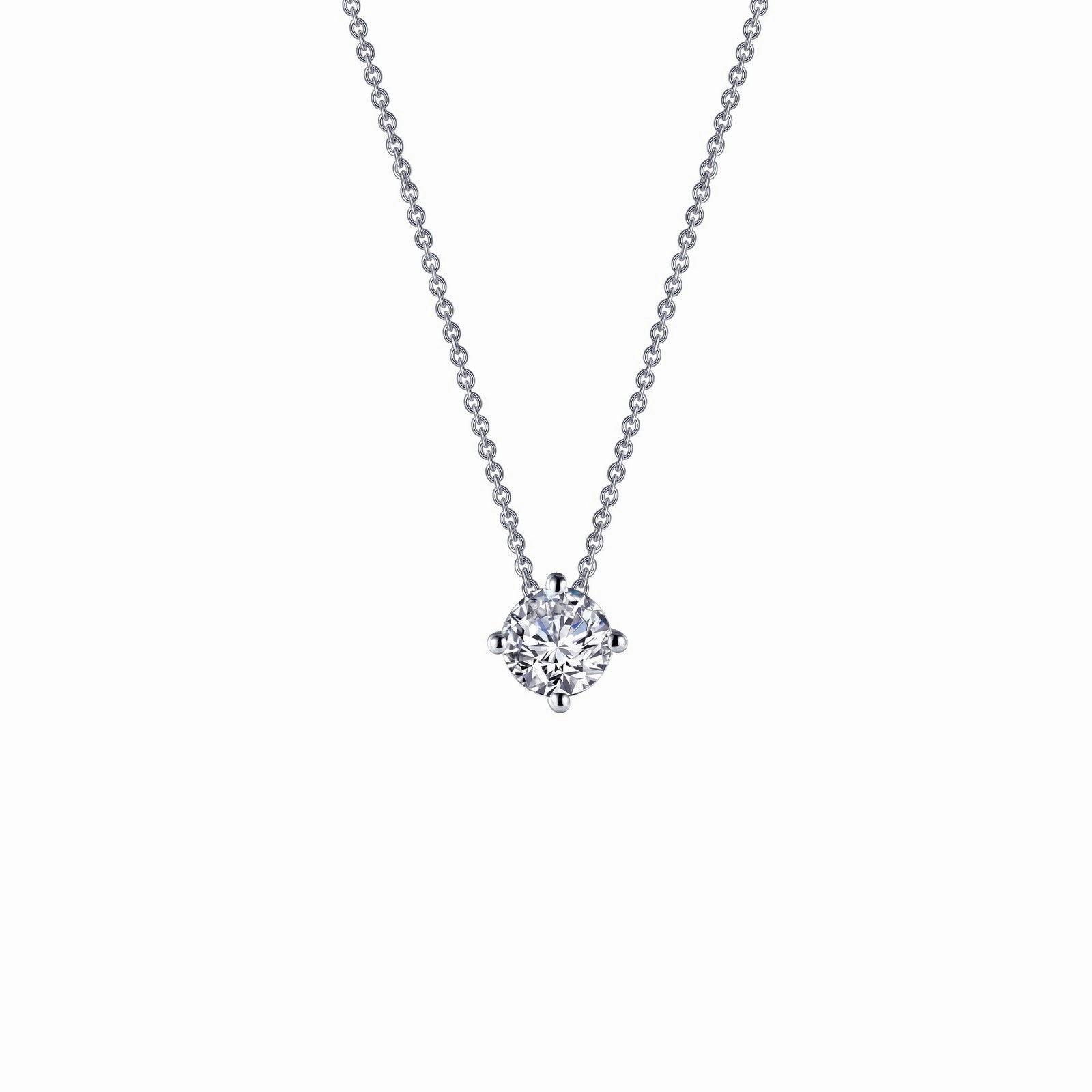 Lafonn 0.65ctw Round Solitaire Necklace Premium Edge