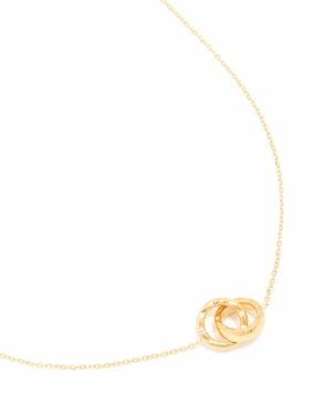 Soft color Waterproof Gold Plated Stainless Steel Dainty Circle Link Necklace