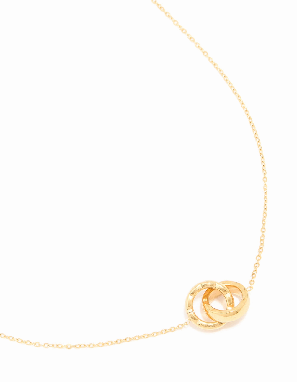Soft color Waterproof Gold Plated Stainless Steel Dainty Circle Link Necklace