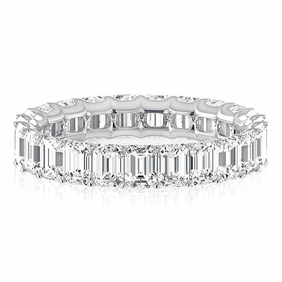 Perennial Favorite A. JAFFE Anniversary/Eternity Diamond Wedding Ring in 18K White Gold (4.37ctw)