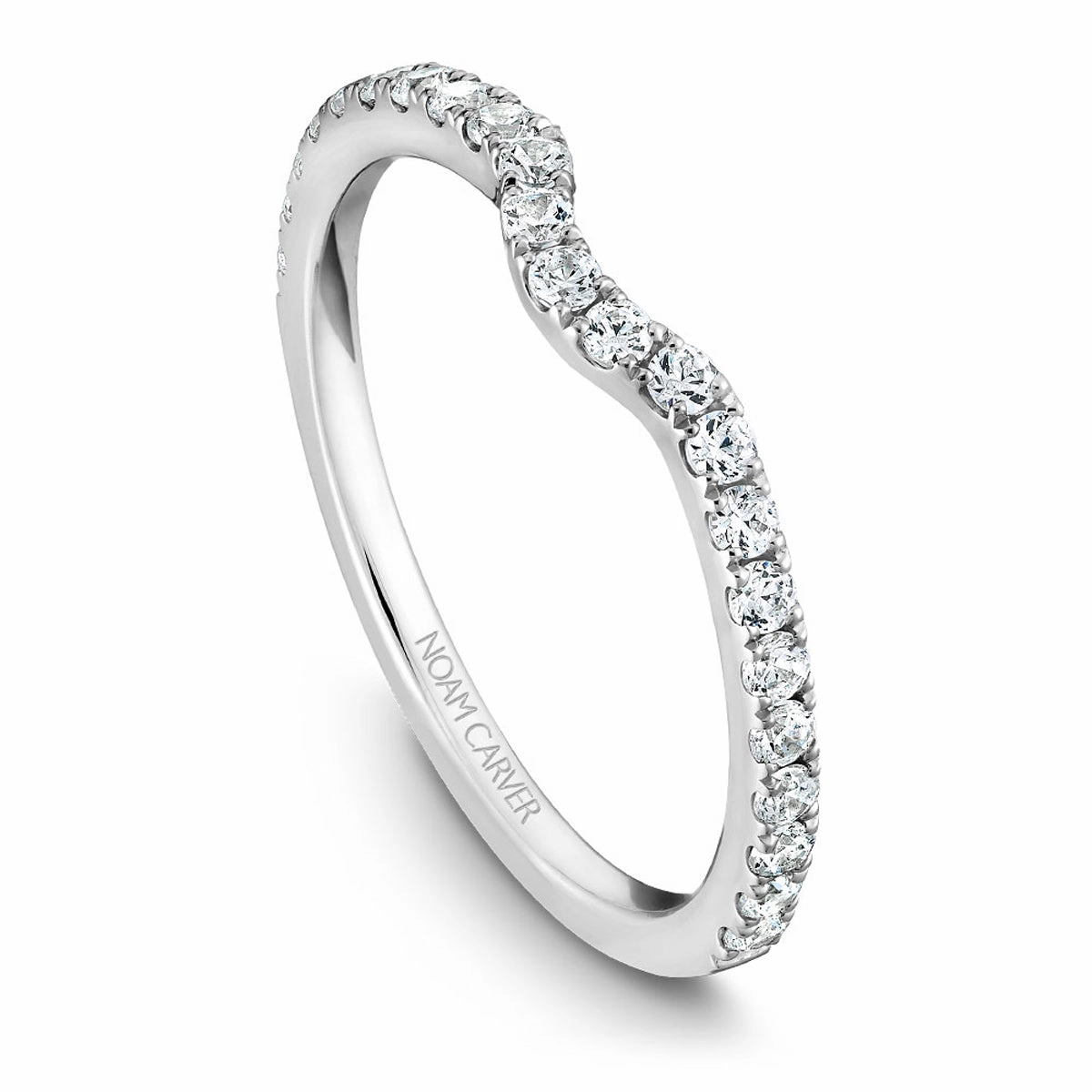 Noam Carver Contour Diamond Wedding Band in White Gold Minimalist Style