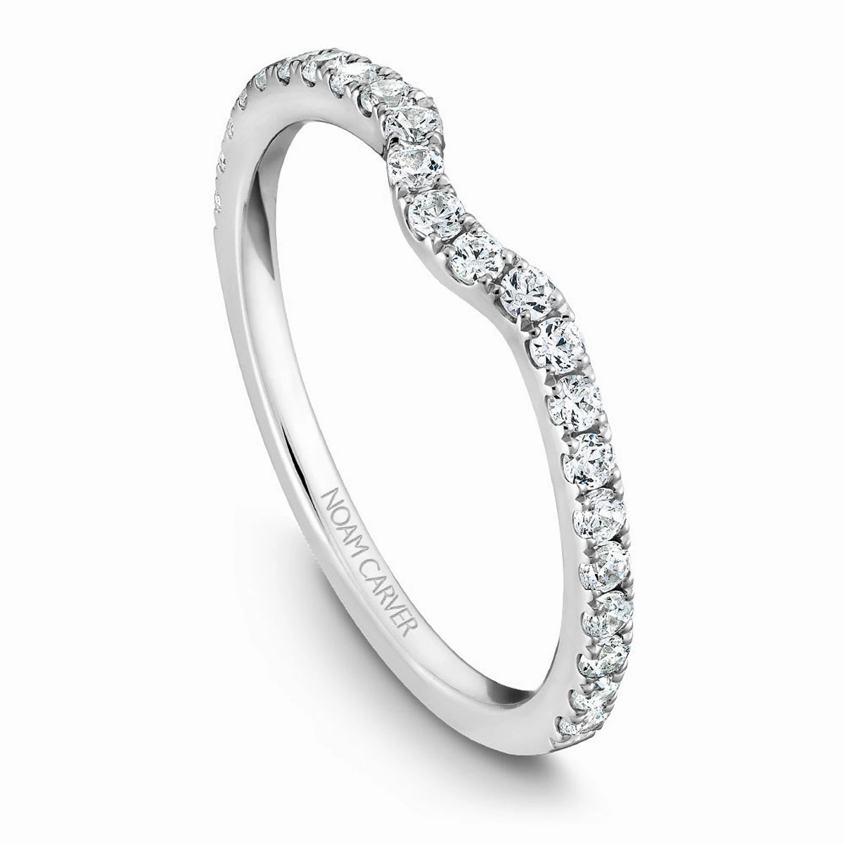 Noam Carver Contour Diamond Wedding Band in White Gold Unique Item
