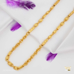 Dazzle Factor Indo Pipe with Designer Flower gold plated Chain - FMGC987