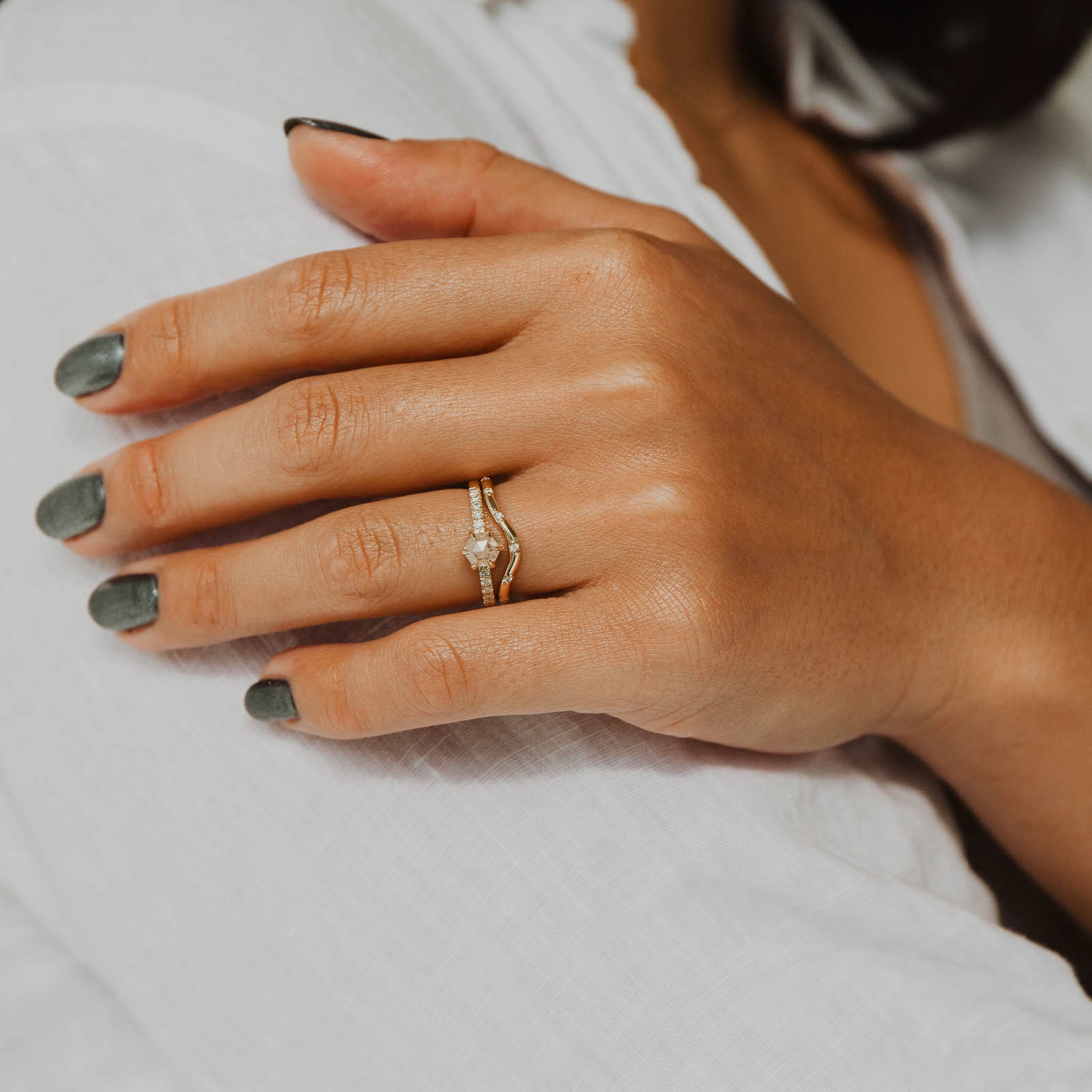 Finnley Ring - White Mined Diamond Bold Look