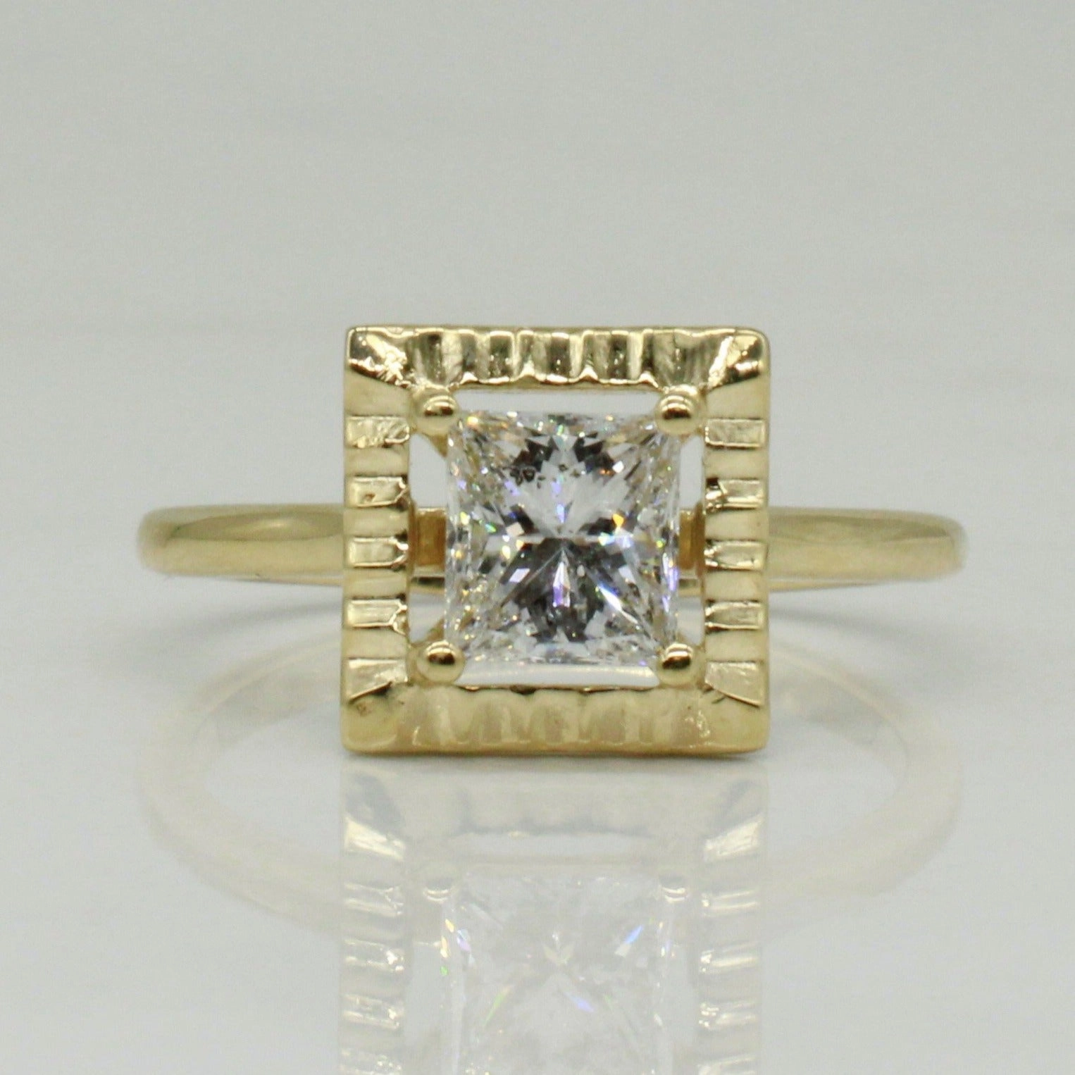 Bespoke' Princess Diamond Inset Solitaire Ring | 1.05ct | SZ 7.5 | Sophisticated Shine Pieces Soft Glam