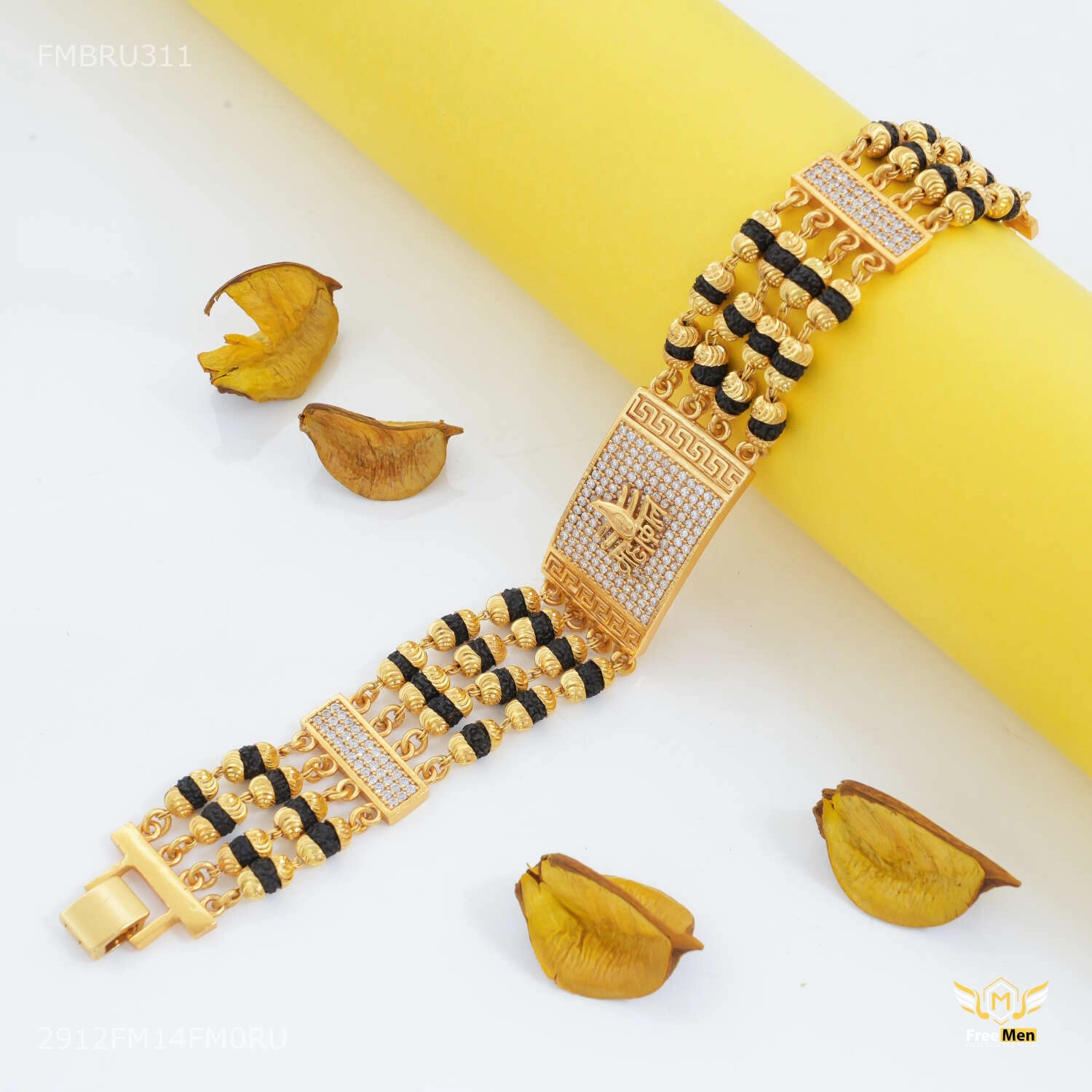 Mahakal with Shini AD Box Bracelet For Men - FMBRU311 Distinctive Glow