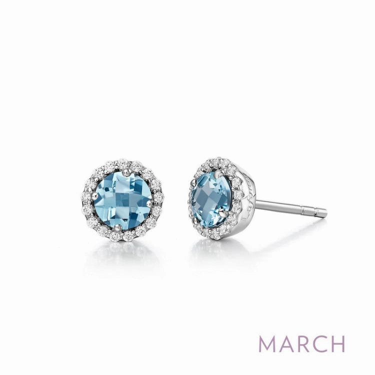 March Birthstone Earrings muted tone Premium Charm