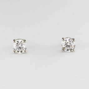 100 Ways White Gold Canadian Diamond Studs | 0.91 ctw SI G/H | Stylish Gift Signature Feature