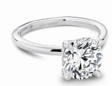Exclusive Object everyday elegance Noam Carver Round Center Solitaire Diamond Engagement Ring Setting in 14K White Gold (.08ctw)