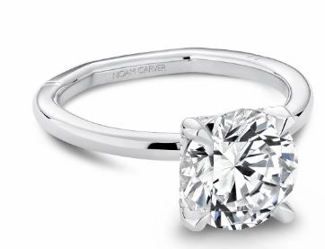 Collector's Piece Noam Carver Round Center Solitaire Diamond Engagement Ring Setting in 14K White Gold (.08ctw)