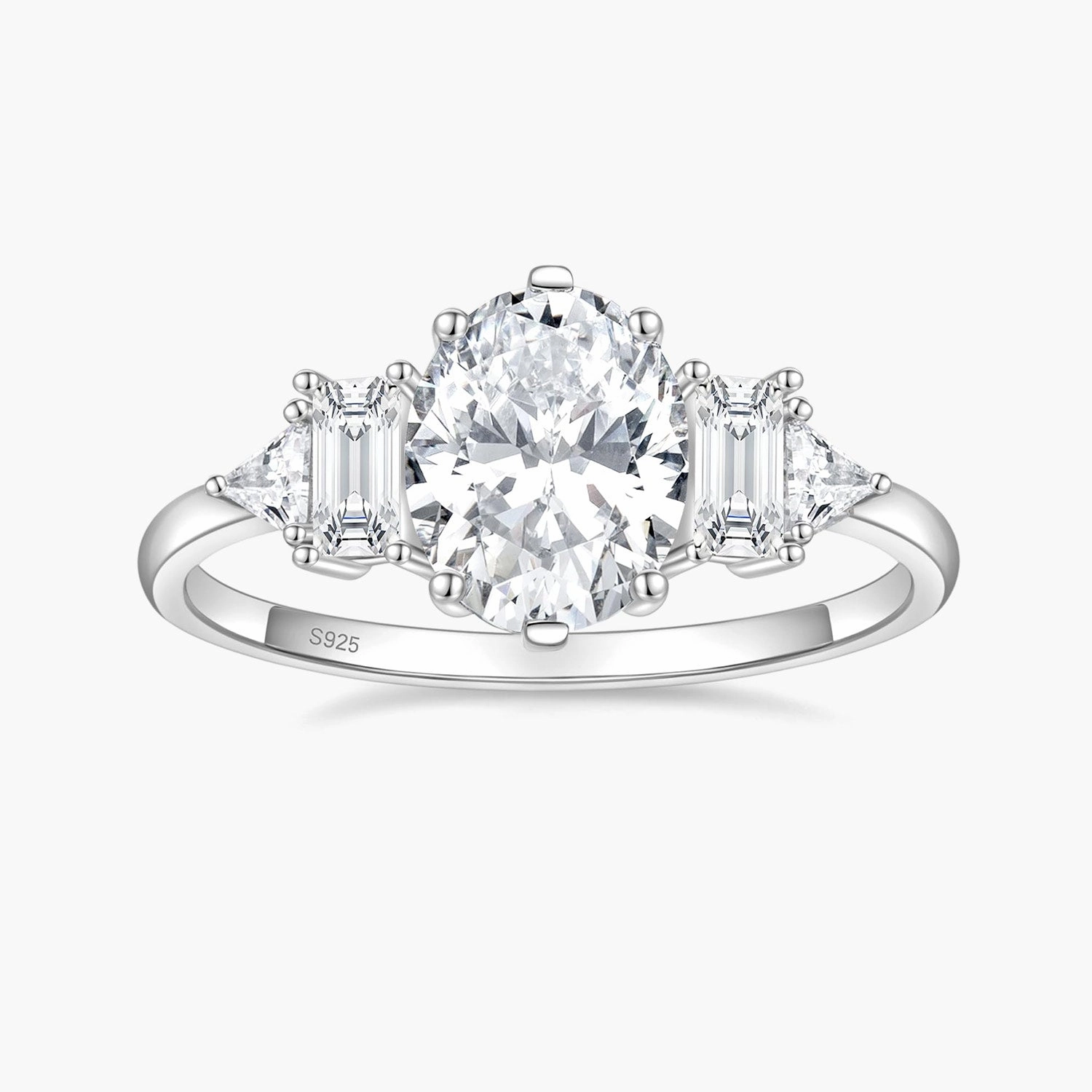 3CT Oval Cut CZ Engagement Ring Iconic Style