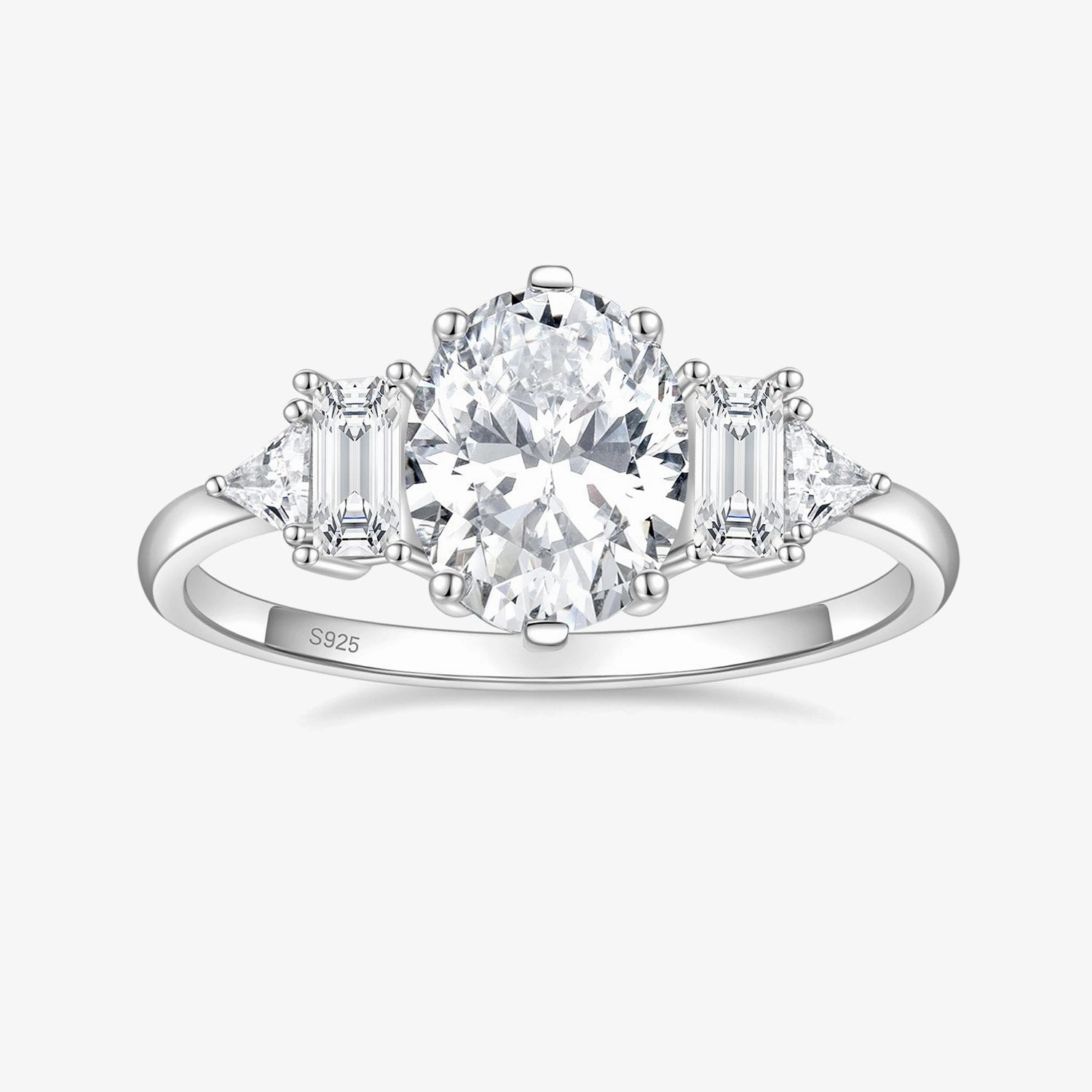 Bridal Set 3CT Oval Cut CZ Engagement Ring