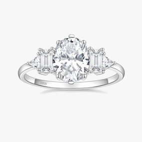 3CT Oval Cut CZ Engagement Ring Minimal Gift
