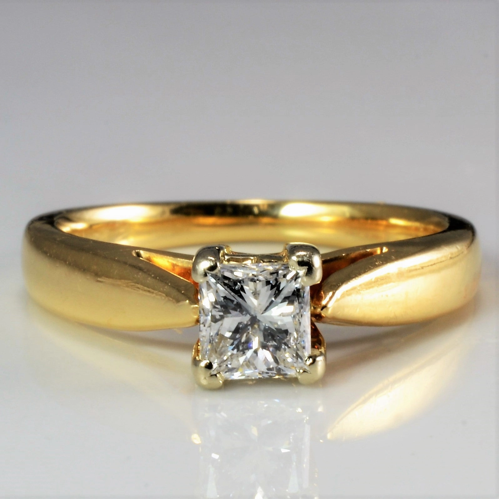 Canadian Solitaire Princess Cut Diamond Ring | 0.56ctw I1 G | SZ 5 Everyday Spark