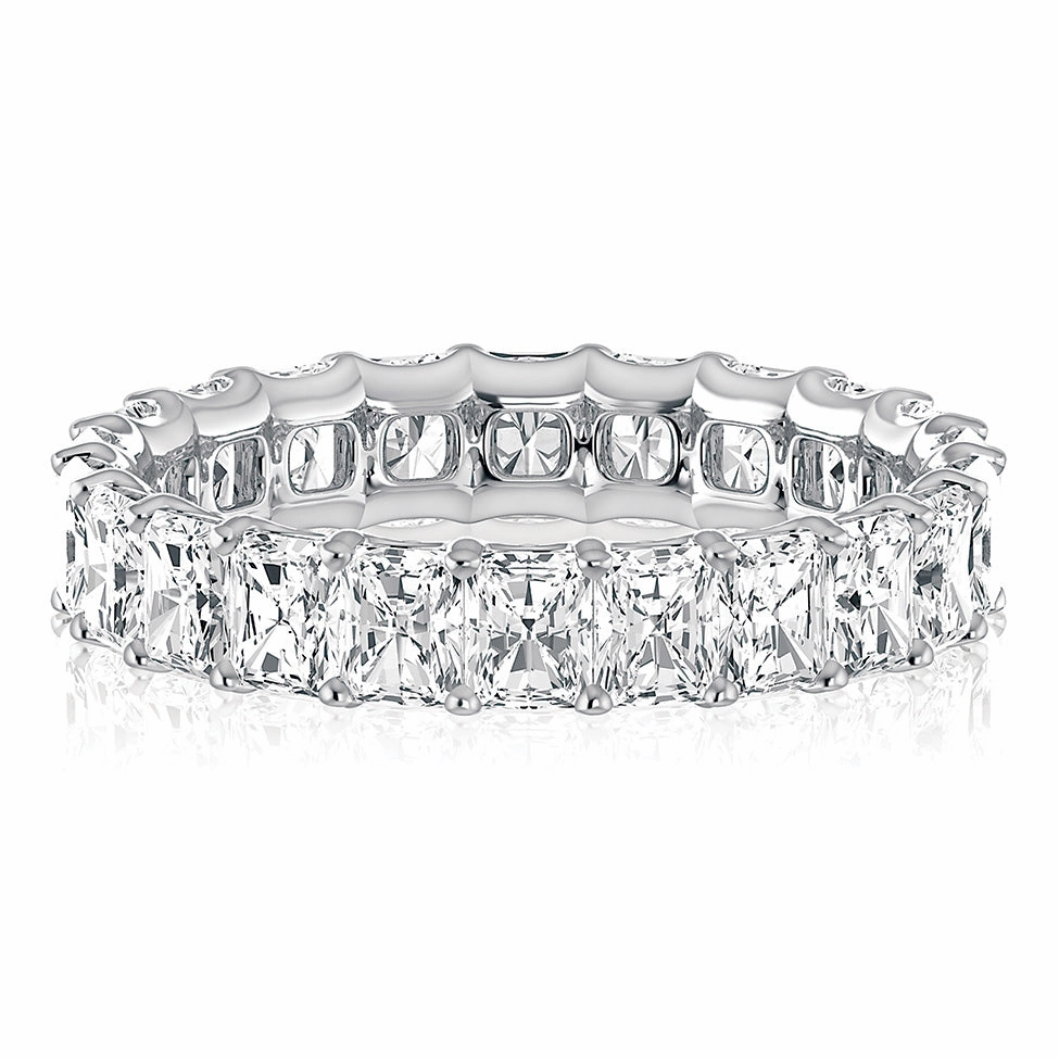 Warranty Included Transparent Item A. Jaffe Radiant Diamond Eternity Ring in White Gold