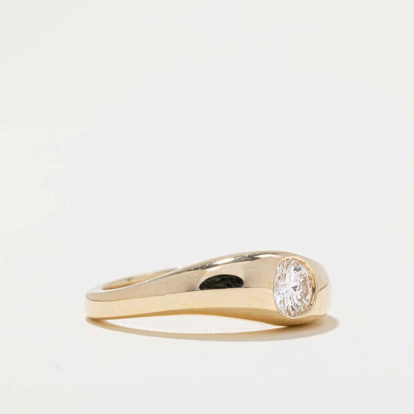 100 Ways' GIA Certified Bezel Set Diamond Engagement Ring | 0.39ct | SZ 6.75 | Timeless Duo Romantic Accent