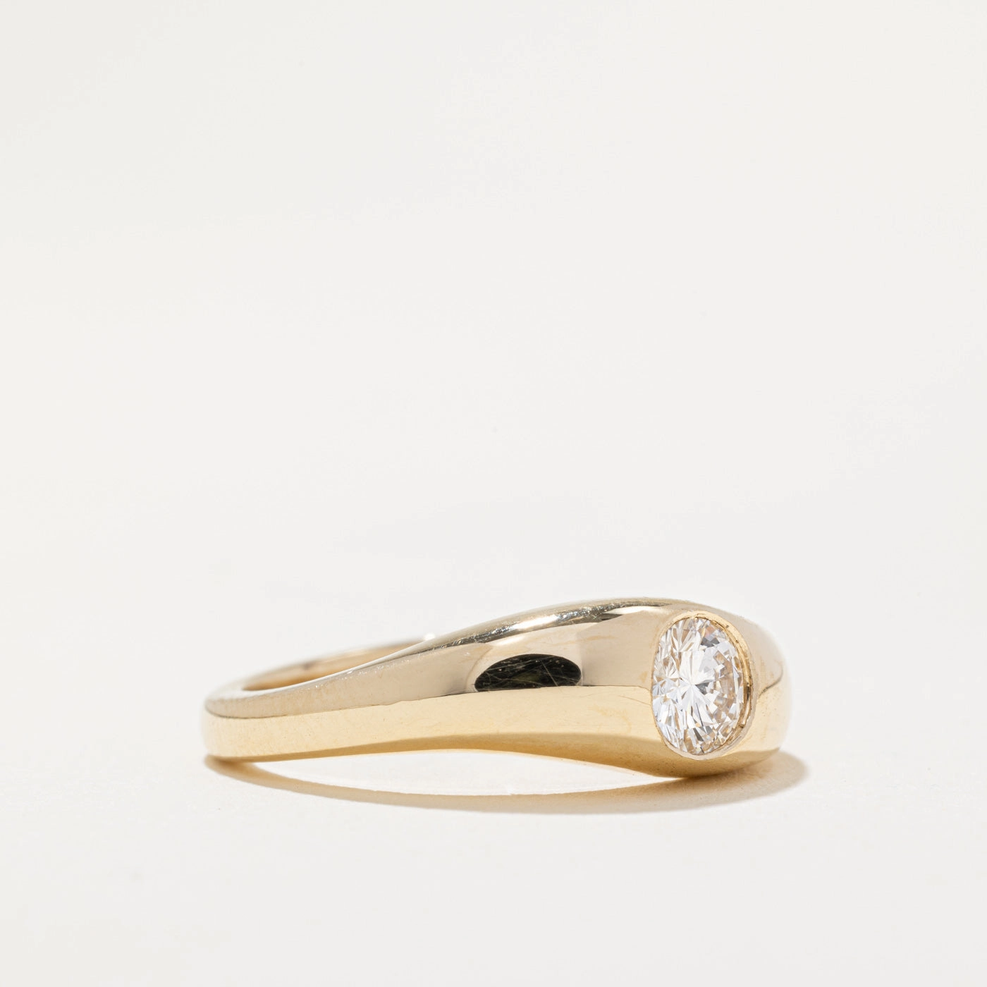 100 Ways' GIA Certified Bezel Set Diamond Engagement Ring | 0.39ct | SZ 6.75 | Polished Mood Expressive Feature