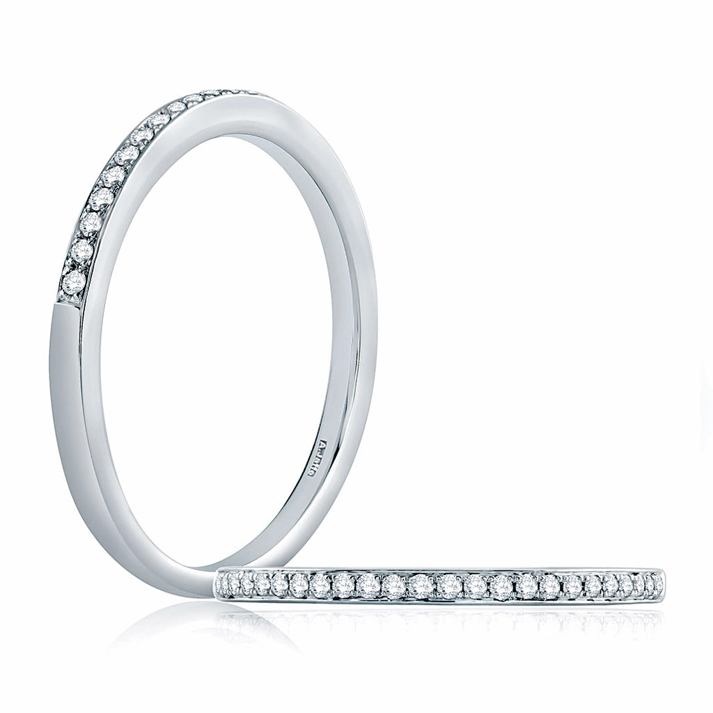 A. Jaffe Metropolitan Diamond Wedding Band in White Gold Modern Outfit Forward Thinking