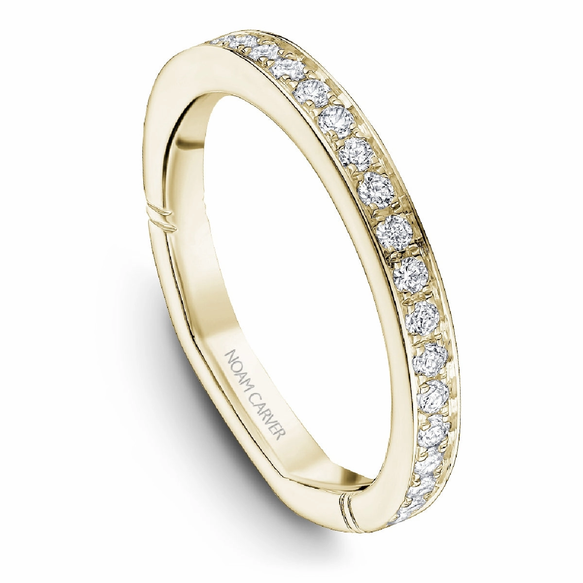 Noam Carver Atelier Straight Diamond Wedding Band in Yellow Gold Everyday Use
