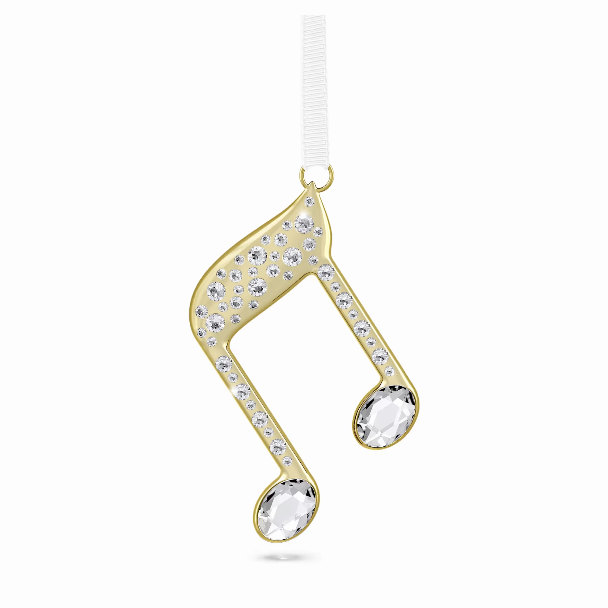 Polished Piece Highlight Feature Swarovski Holiday Magic Double Music Note Ornament