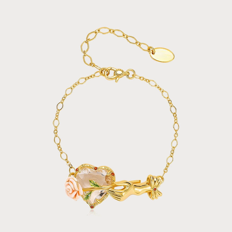 Champagne Rose Heart Bracelet International Trend