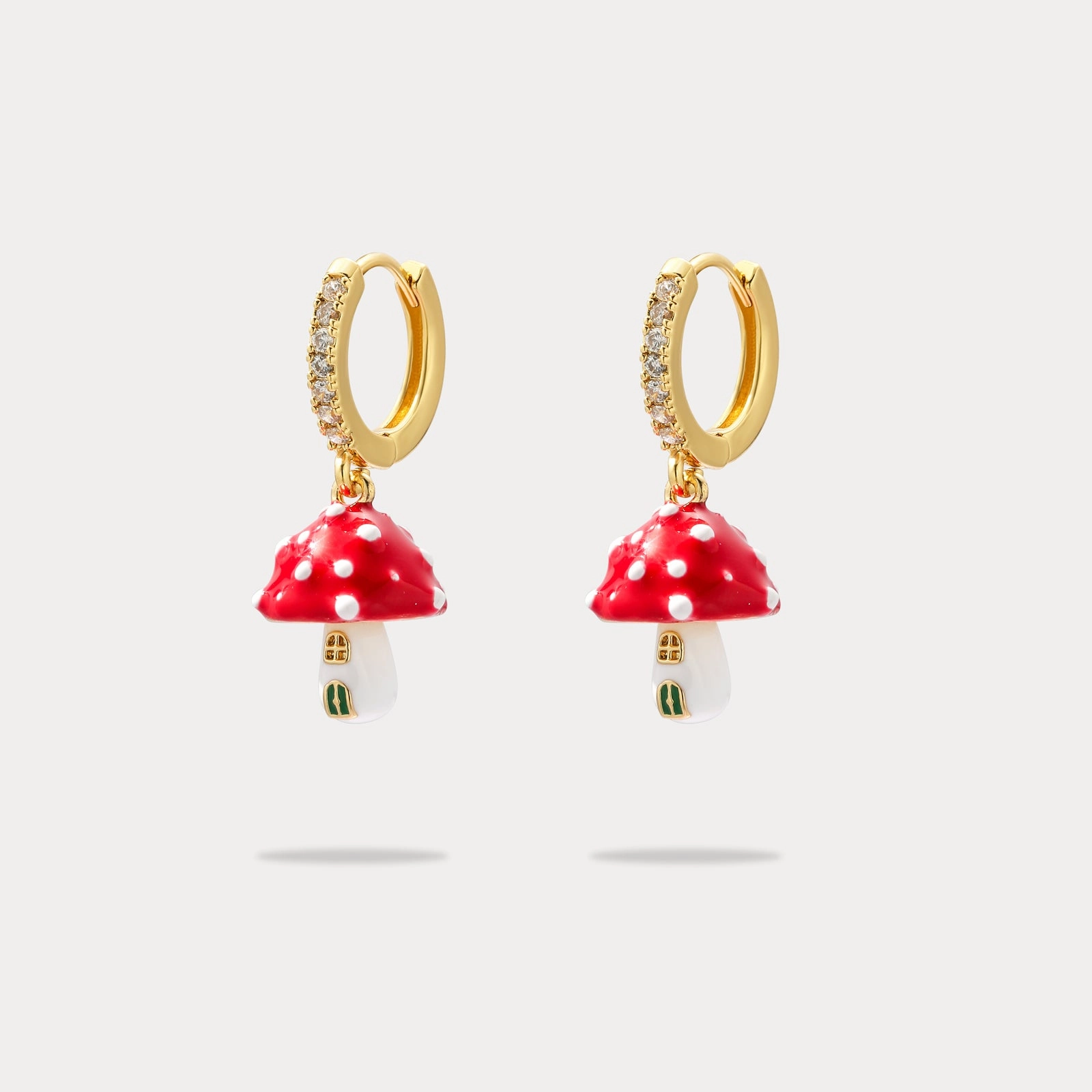 Stunning Element Mushroom Hoop Earrings