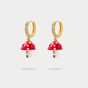 Stunning Element Mushroom Hoop Earrings