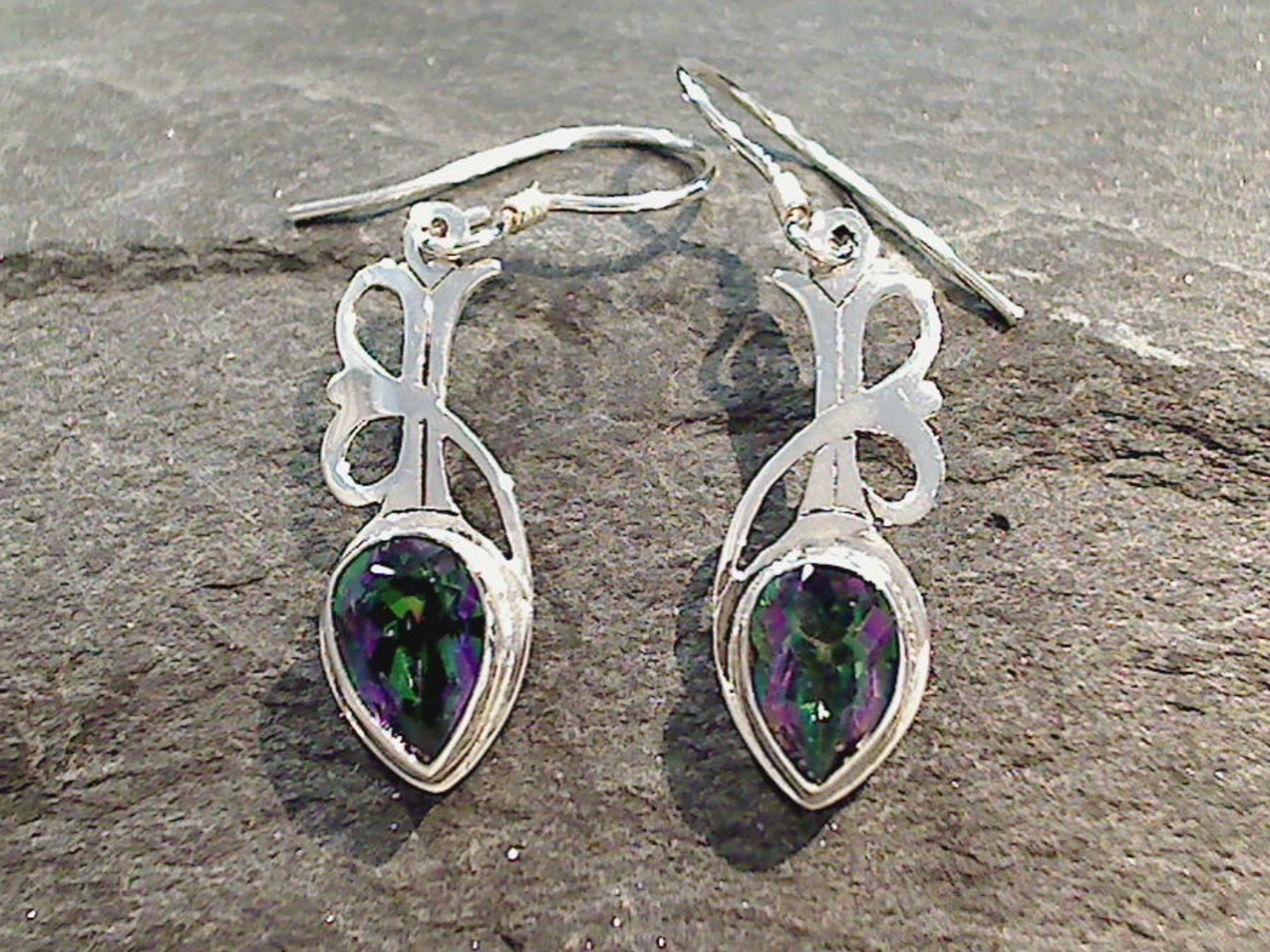 Contemporary Accent Mystic Topaz, Sterling Silver Earrings