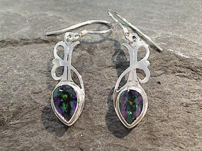 Contemporary Accent Mystic Topaz, Sterling Silver Earrings