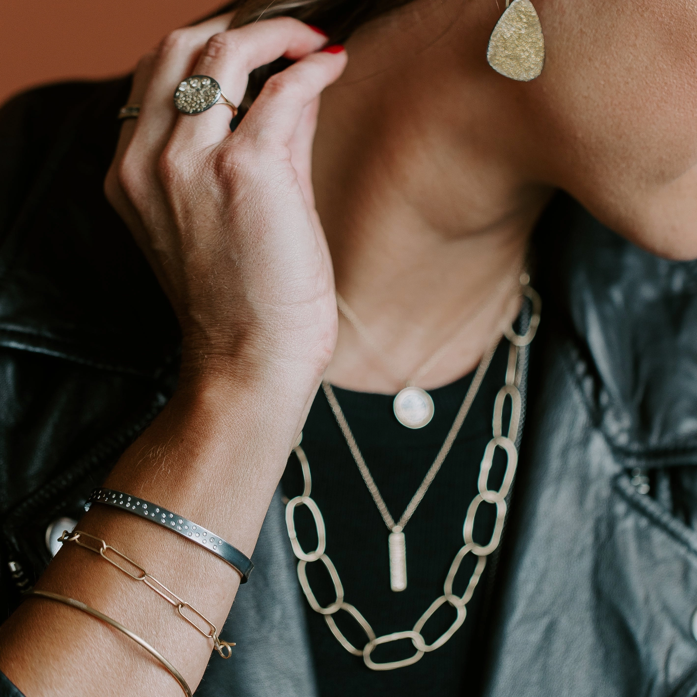 Narrow Scattered Diamond Cuff - Oxidized Silver   VS Diamonds Bold Jewelry Pieces