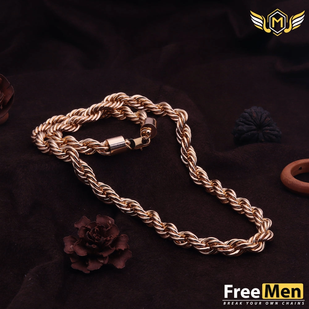 Freemen two line sank Gold Plated chain FMC82 Daytime Look