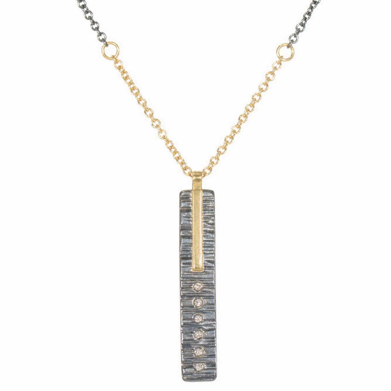 Mini Classic Aspen Necklace - 18k gold, Oxidized Silver   Reclaimed Diamonds Everyday Design Versatile Touch