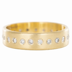 Slice Diamond Band - 18ky Gold   Reclaimed Diamonds Exclusive Design