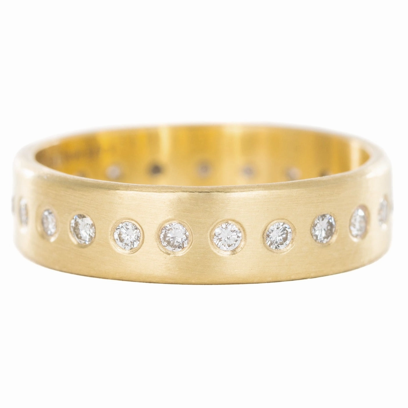 Delicate Piece Exquisite Craft Slice Diamond Band - 18ky Gold   Reclaimed Diamonds