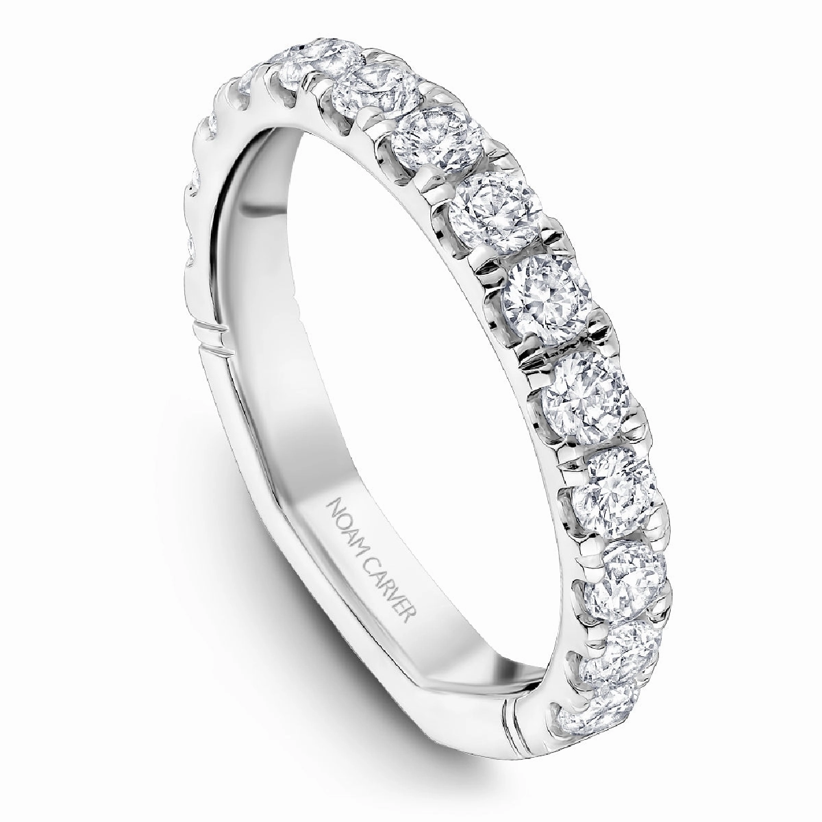 Noam Carver Atelier Straight Diamond Wedding Band in White Gold Artisan Adornment